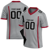 Custom Team Design Gray & Black Colors Design Sports Football Jersey FT00AC080301