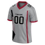 Custom Team Design Gray & Black Colors Design Sports Football Jersey FT00AC080301