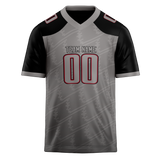 Custom Team Design Gray & Black Colors Design Sports Football Jersey FT00AF070301