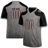 Custom Team Design Gray & Black Colors Design Sports Football Jersey FT00AF070301