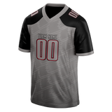 Custom Team Design Gray & Black Colors Design Sports Football Jersey FT00AF070301