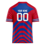 Custom Team Design Red & Blue Colors Design Sports Football Jersey FT00BB020920