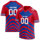 Custom Team Design Red & Blue Colors Design Sports Football Jersey