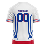 Custom Team Design White & Blue Colors Design Sports Football Jersey FT00BB030220