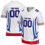 Custom Team Design White & Blue Colors Design Sports Football Jersey