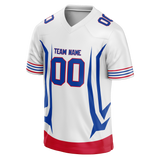 Custom Team Design White & Blue Colors Design Sports Football Jersey FT00BB030220