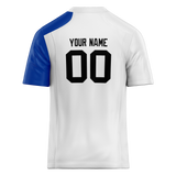 Custom Team Design White & Blue Colors Design Sports Football Jersey FT00BB070220