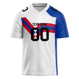 Custom Team Design White & Blue Colors Design Sports Football Jersey FT00BB070220