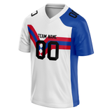 Custom Team Design White & Blue Colors Design Sports Football Jersey FT00BB070220