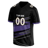 Custom Team Design Black & Purple Colors Design Sports Football Jersey FT00BR010123