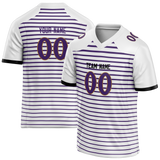 Custom Team Design White & Purple Colors Design Sports Football Jersey