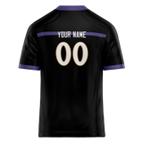 Custom Team Design Black & Light Purple Colors Design Sports Football Jersey FT00BR060124