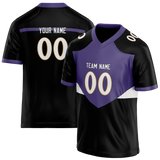 Custom Team Design Black & Light Purple Colors Design Sports Football Jersey