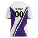 Custom Team Design White & Light Purple Colors Design Sports Football Jersey FT00BR080224