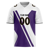 Custom Team Design White & Light Purple Colors Design Sports Football Jersey FT00BR080224