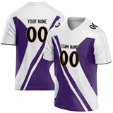 Custom Team Design White & Light Purple Colors Design Sports Football Jersey FT00BR080224