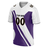 Custom Team Design White & Light Purple Colors Design Sports Football Jersey FT00BR080224