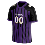 Custom Team Design Black & Light Purple Colors Design Sports Football Jersey FT00BR090124