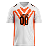 Custom Team Design White & Orange Colors Design Sports Football Jersey FT00CB010210