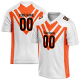 Custom Team Design White & Orange Colors Design Sports Football Jersey
