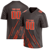 Custom Team Design Camo & Orange Colors Design Sports Football Jersey