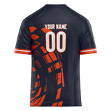Custom Team Design Navy Blue & Orange Colors Design Sports Football Jersey FT00CB011810