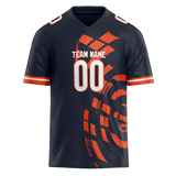 Custom Team Design Navy Blue & Orange Colors Design Sports Football Jersey FT00CB011810