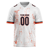 Custom Team Design White & Orange Colors Design Sports Football Jersey FT00CB020210