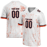 Custom Team Design White & Orange Colors Design Sports Football Jersey