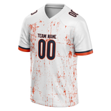Custom Team Design White & Orange Colors Design Sports Football Jersey FT00CB020210