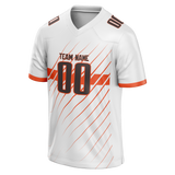 Custom Team Design White & Orange Colors Design Sports Football Jersey FT00CB030210
