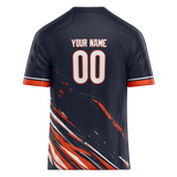 Custom Team Design Navy Blue & Orange Colors Design Sports Football Jersey FT00CB041810