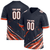 Custom Team Design Navy Blue & Orange Colors Design Sports Football Jersey FT00CB041810