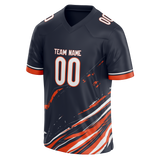 Custom Team Design Navy Blue & Orange Colors Design Sports Football Jersey FT00CB041810