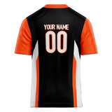 Custom Team Design Black & Orange Colors Design Sports Football Jersey FT00CB050110