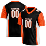 Custom Team Design Black & Orange Colors Design Sports Football Jersey