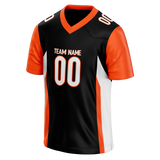 Custom Team Design Black & Orange Colors Design Sports Football Jersey FT00CB050110