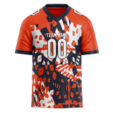 Custom Team Design Orange & Navy Blue Colors Design Sports Football Jersey FT00CB051018