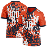 Custom Team Design Orange & Navy Blue Colors Design Sports Football Jersey FT00CB051018