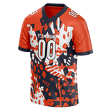 Custom Team Design Orange & Navy Blue Colors Design Sports Football Jersey FT00CB051018