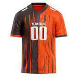Custom Team Design Brown & Orange Colors Design Sports Football Jersey FT00CB060710