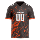 Custom Team Design Brown & Orange Colors Design Sports Football Jersey FT00CB070710
