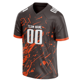 Custom Team Design Brown & Orange Colors Design Sports Football Jersey FT00CB070710