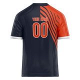 Custom Team Design Navy Blue & Orange Colors Design Sports Football Jersey FT00CB071810