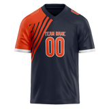 Custom Team Design Navy Blue & Orange Colors Design Sports Football Jersey FT00CB071810