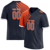 Custom Team Design Navy Blue & Orange Colors Design Sports Football Jersey FT00CB071810
