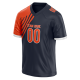 Custom Team Design Navy Blue & Orange Colors Design Sports Football Jersey FT00CB071810