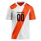 Custom Team Design White & Orange Colors Design Sports Football Jersey FT00CB080210