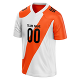 Custom Team Design White & Orange Colors Design Sports Football Jersey FT00CB080210