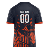 Custom Team Design Navy Blue & Orange Colors Design Sports Football Jersey FT00CB081810